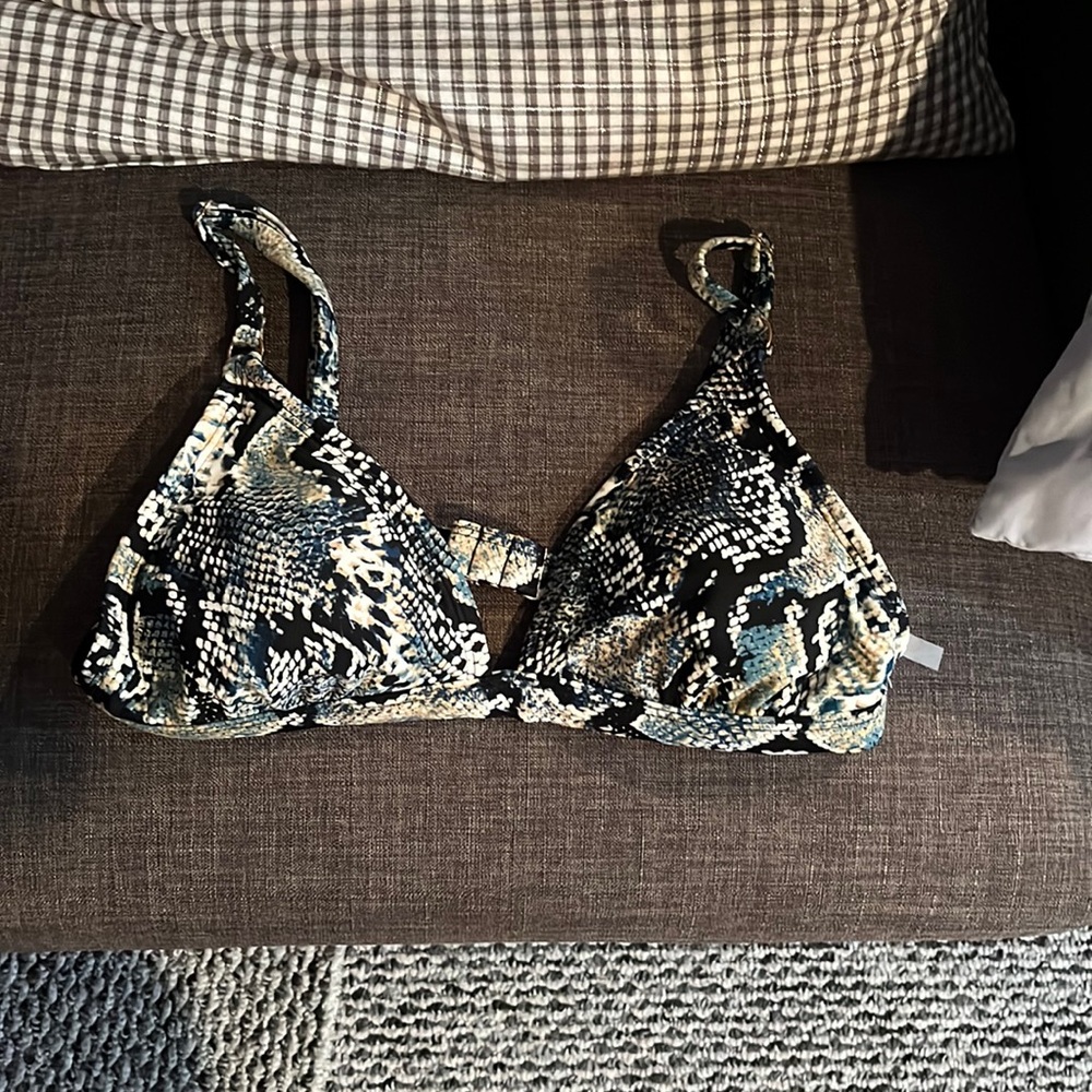 shade and shore animal print bikini top